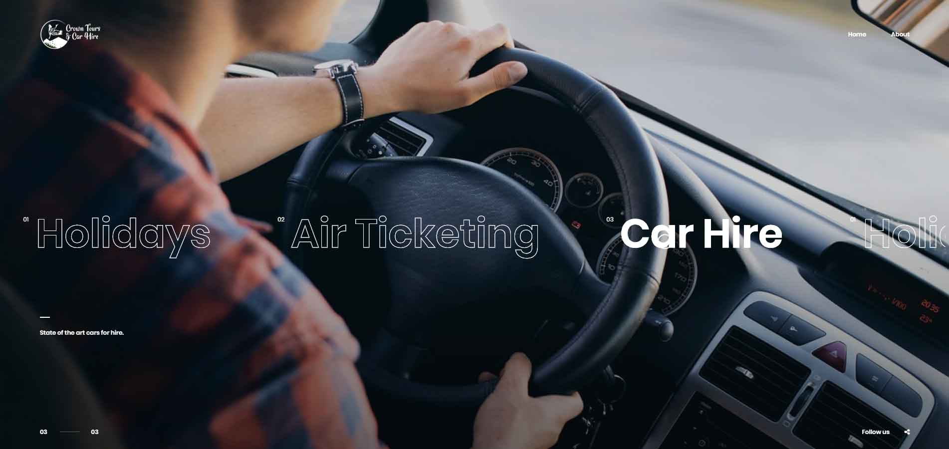 Crown Tours & Car Hire landing page